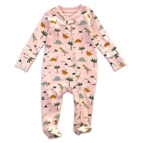 Dino Zipper Baby Jumpsuit Footie (Organic)