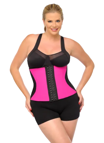 Diva’s Celebrity Waist Trainer - Waist Cincher, Pink with Black Curve