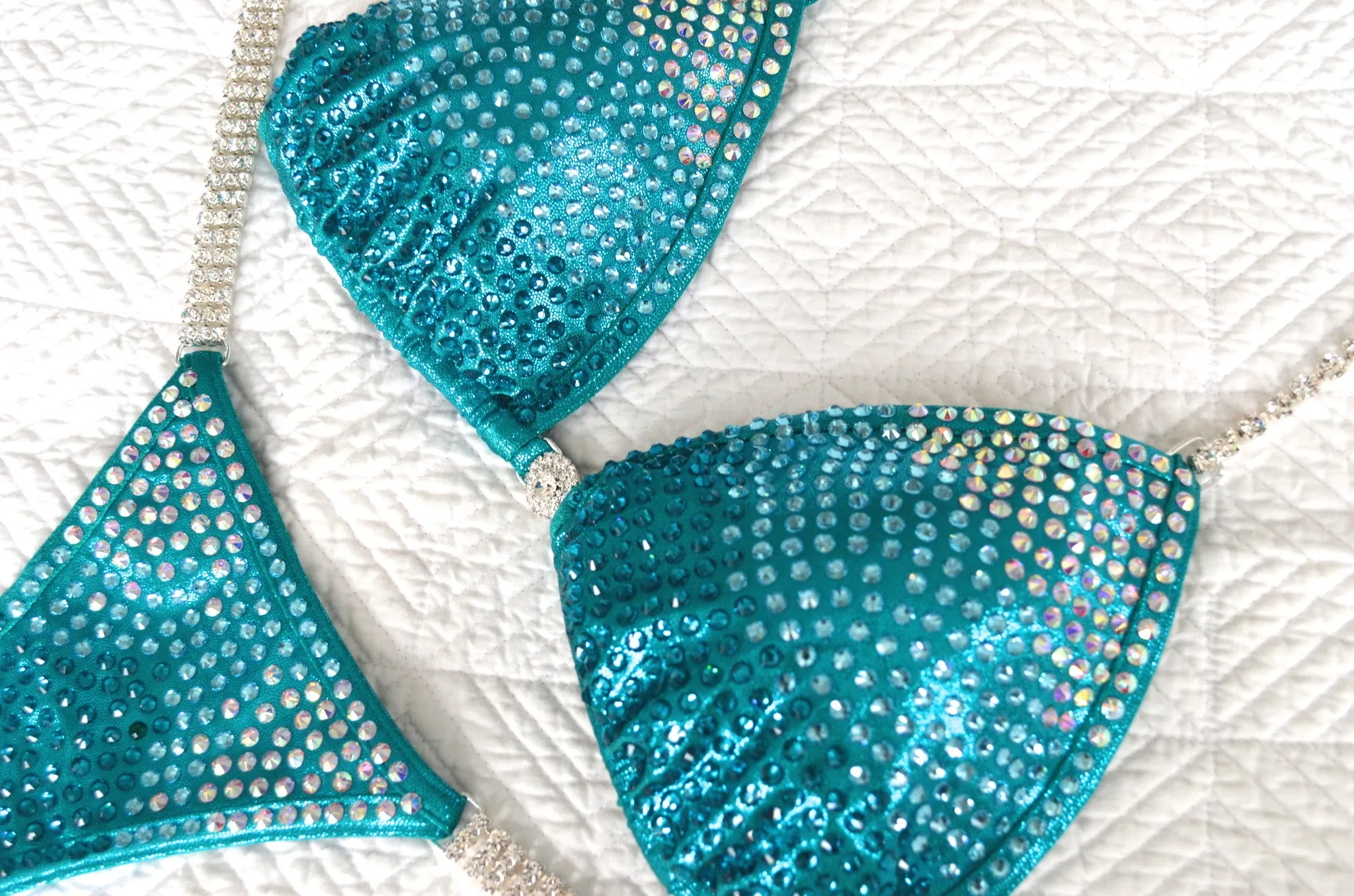 Electric Teal Fitness Competition Bikini