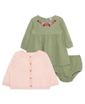 Embroidered Dress Set (12M-24M)