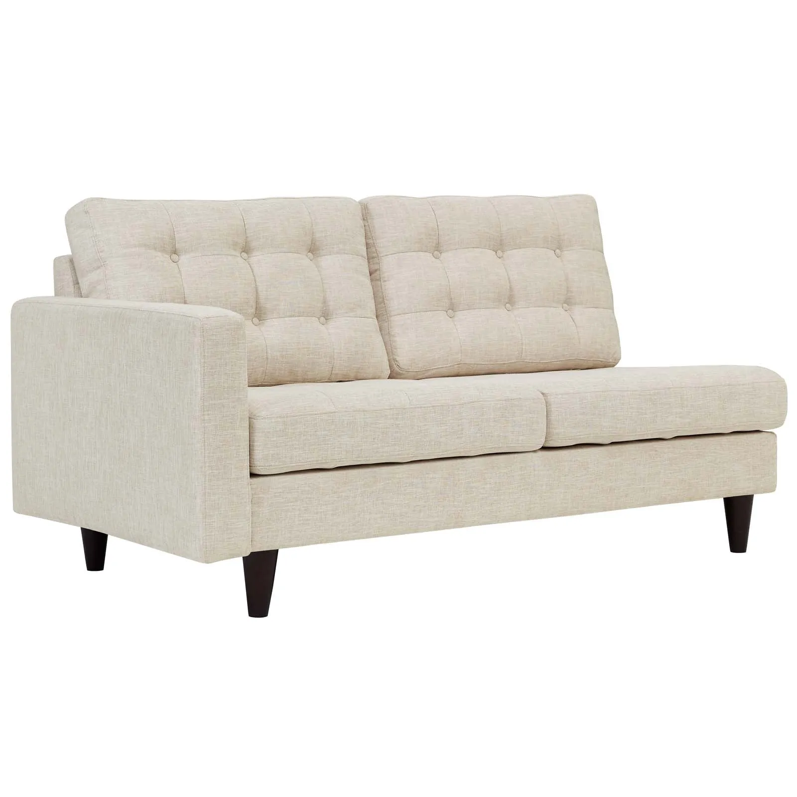 Empress Left-Facing Upholstered Fabric Loveseat