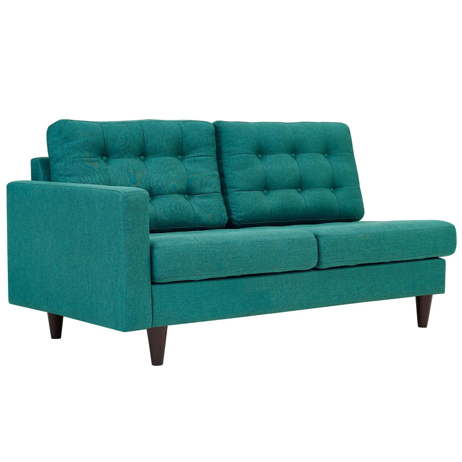 Empress Left-Facing Upholstered Fabric Loveseat