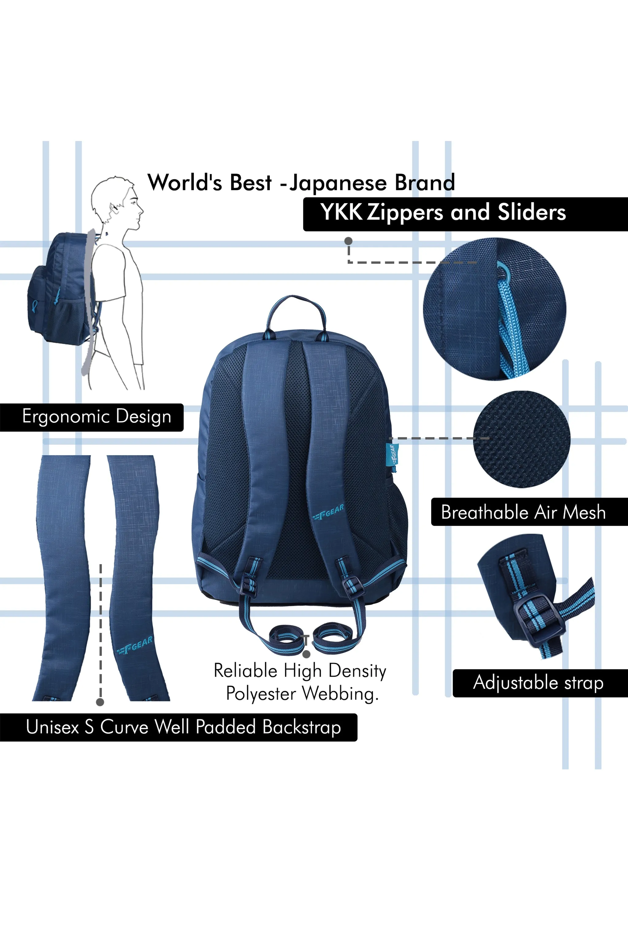 Emprise 23L Navy Blue Backpack