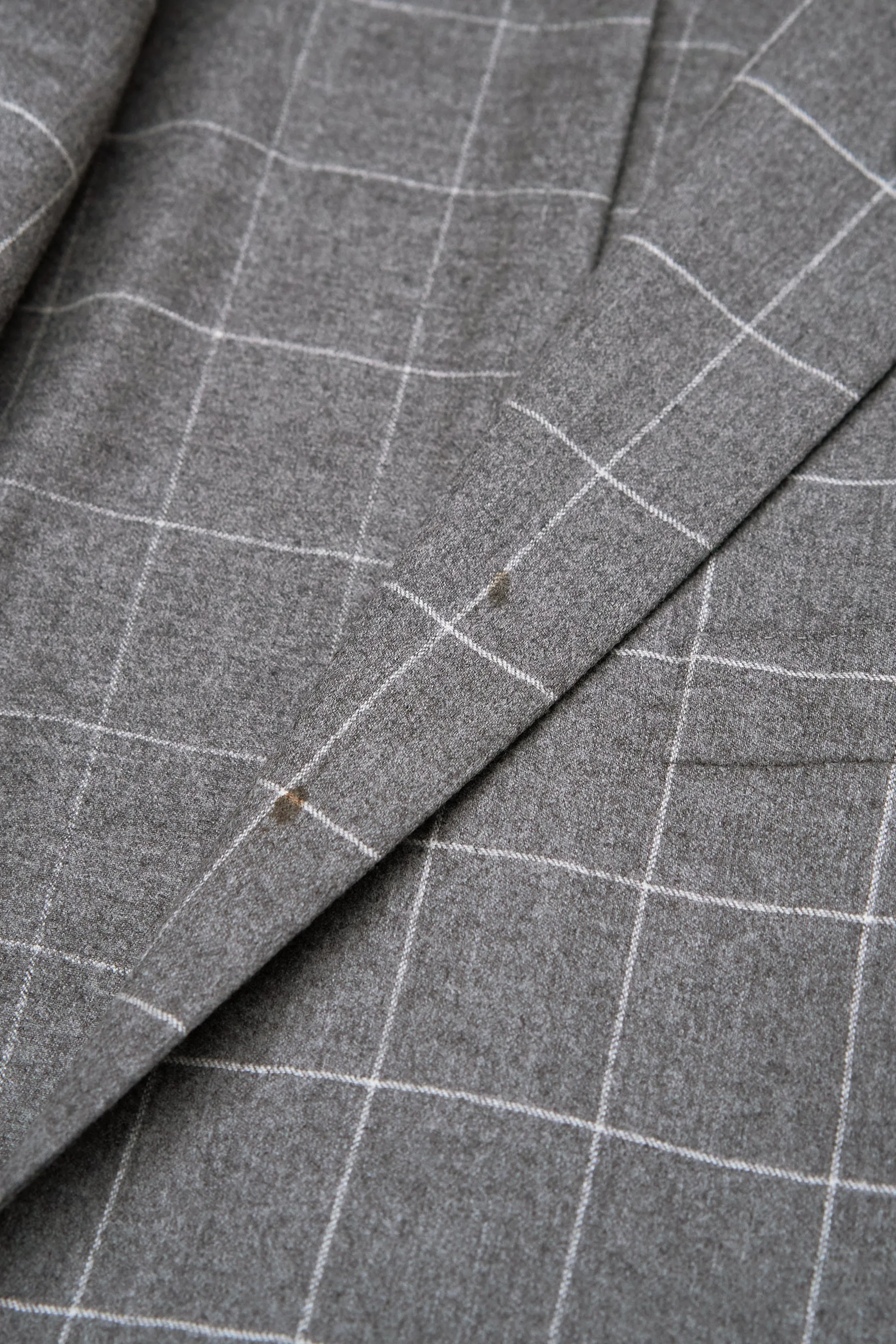 Eredi Pisano Light Grey Windowpane Wool/Cashmere Suit