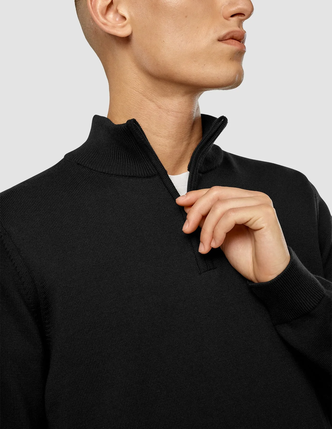 Everyday Knit Half-Zip Black