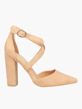 Executive Envy Block Heels (Nude)