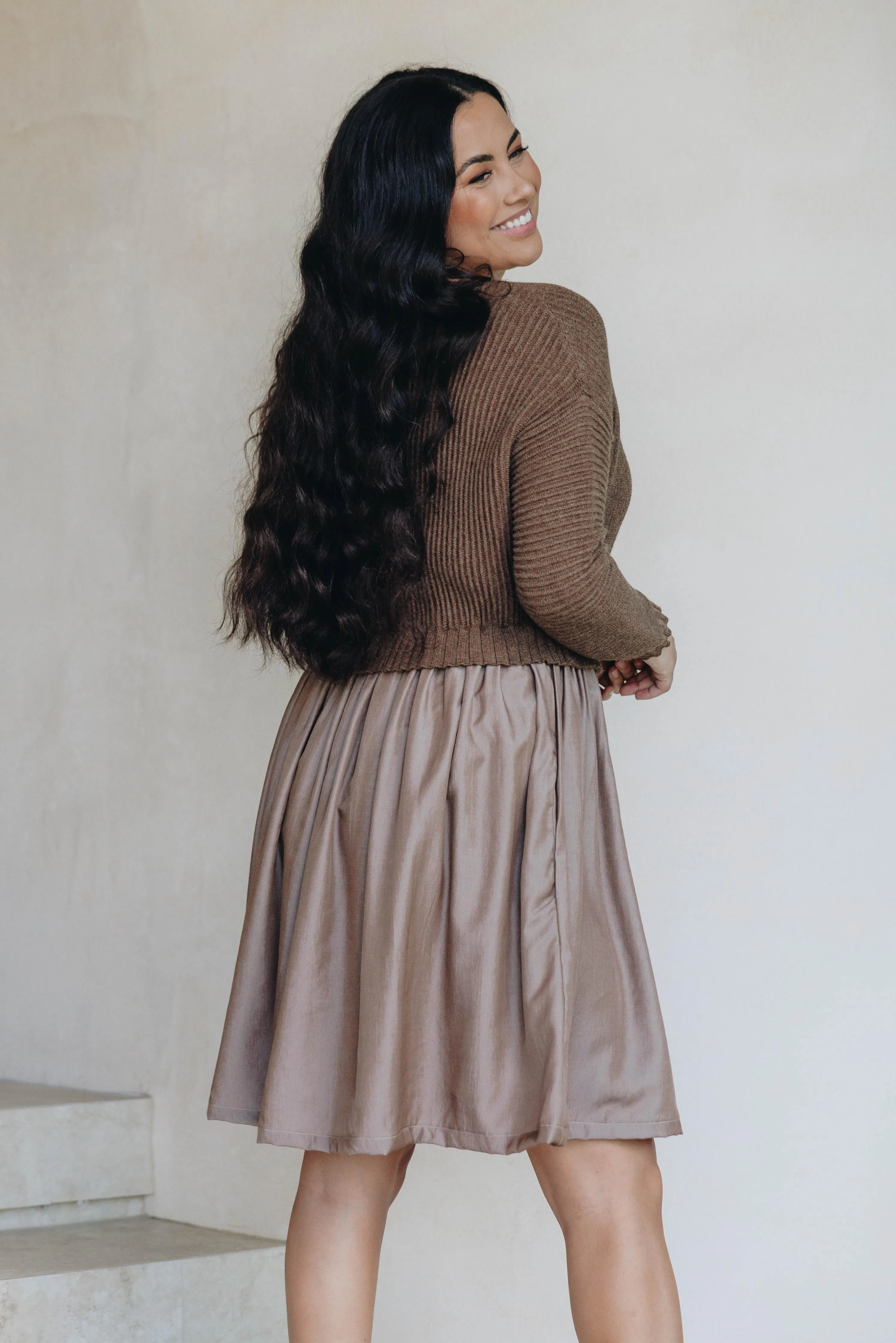 FINAL SALE Lunar Knit Dress in Hazelnut