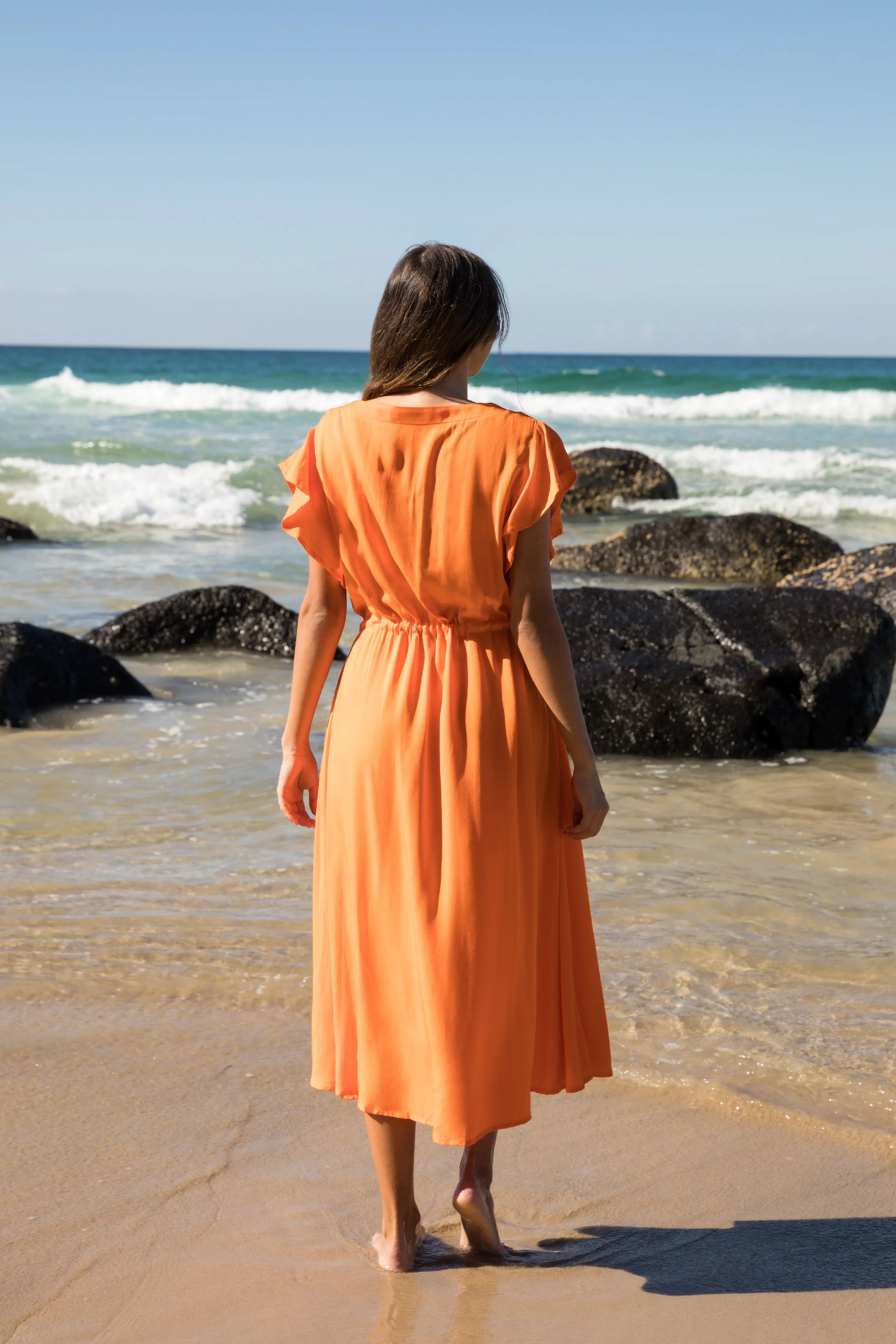 FINAL SALE Margie Dress in Tangelo Orange