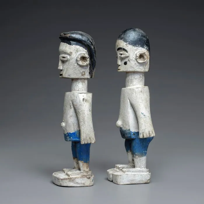 Fon Hohovi Twin Pair Memorial Figures by The Master of the Blue Shorts Carver, Benin / Togo #297 #298