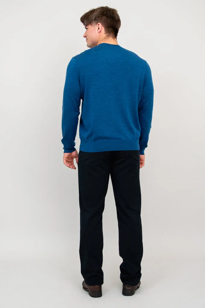 Fraser Sweater, Blue, 100% Merino Wool