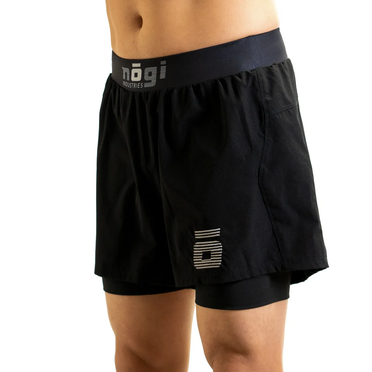 Ghost 5" Inseam Premium Lined Grappling Shorts - Obsidian Black