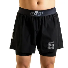 Ghost 5" Inseam Premium Lined Grappling Shorts - Obsidian Black