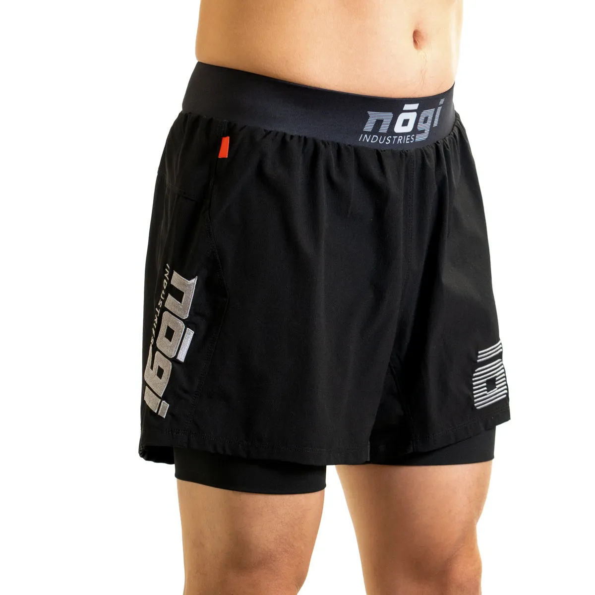 Ghost 5" Inseam Premium Lined Grappling Shorts - Obsidian Black