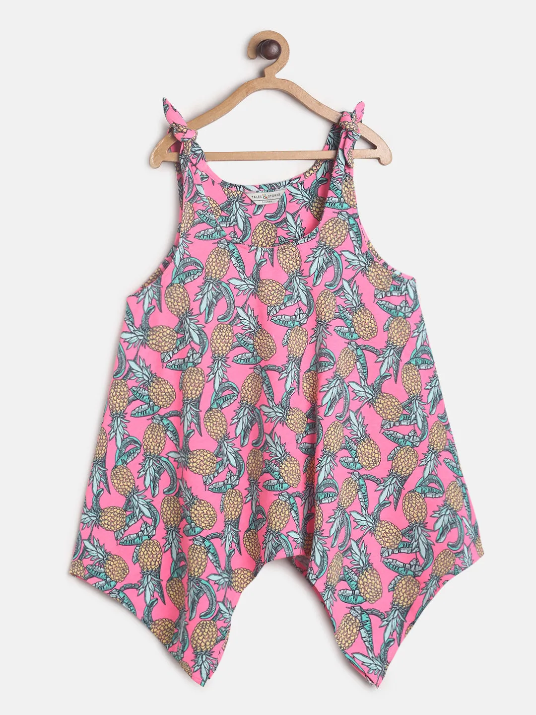 Girls Pink Pineapple Top