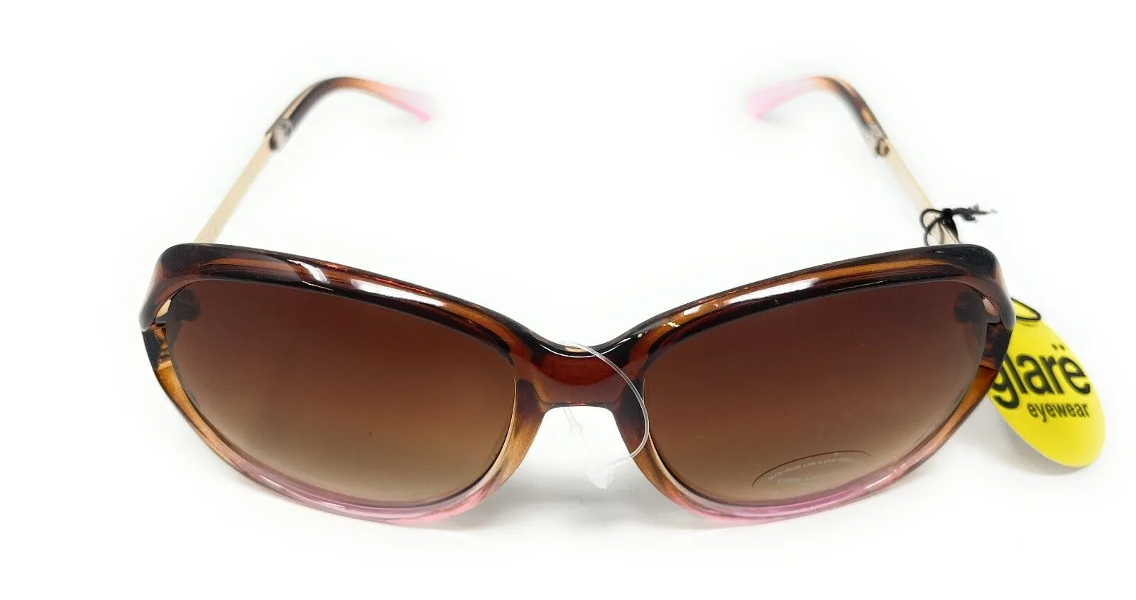 Glare Sunglasses Fashion Pink Brown Frame with Tinted Lens 100% UVA UVB 1RHS86