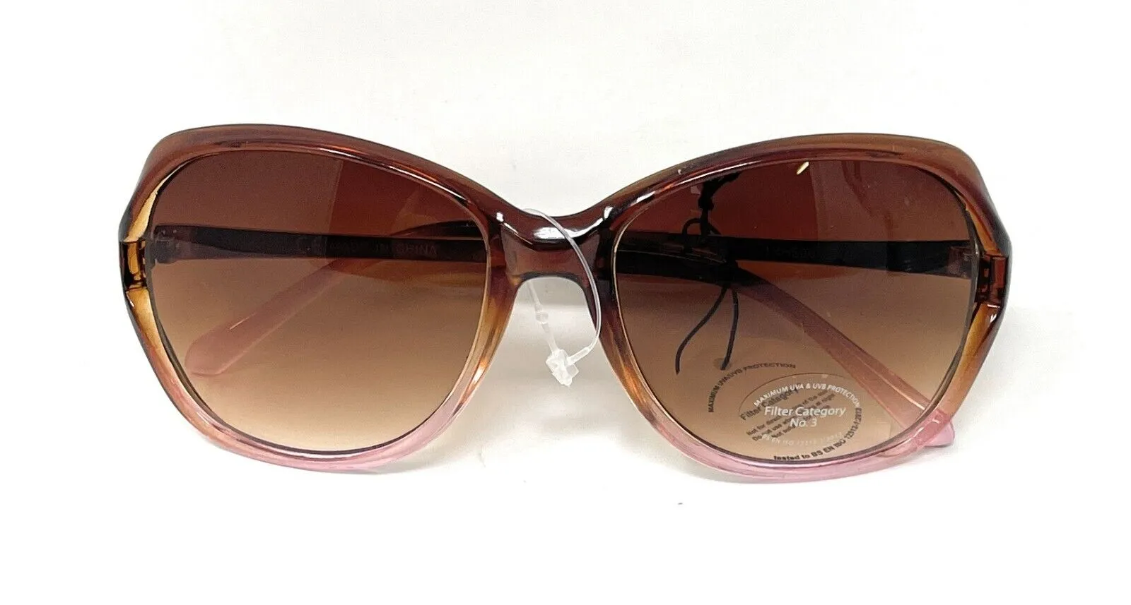 Glare Sunglasses Fashion Pink Brown Frame with Tinted Lens 100% UVA UVB 1RHS86