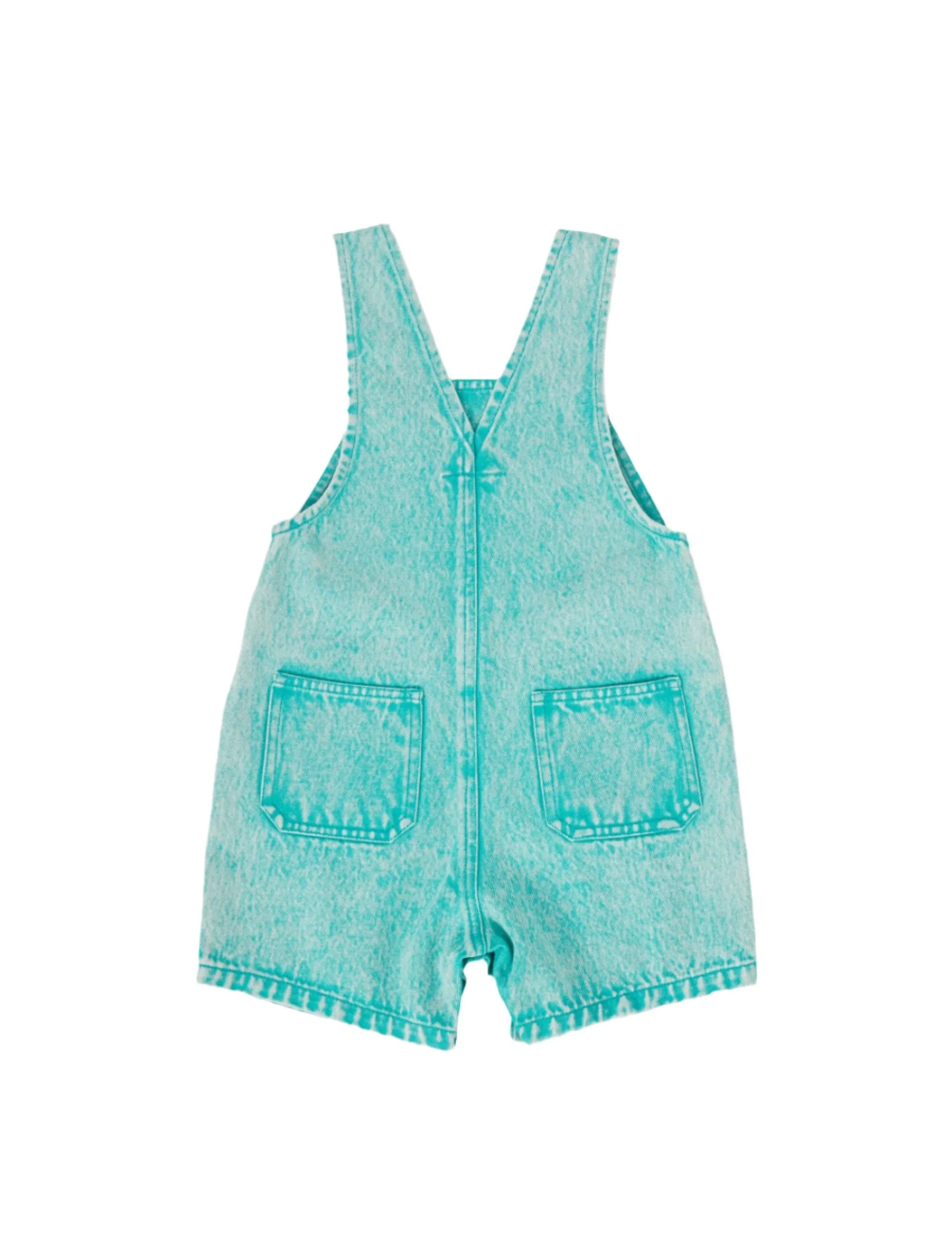 Goldie & Ace - Burton Vintage Washed Denim Overalls Turquoise