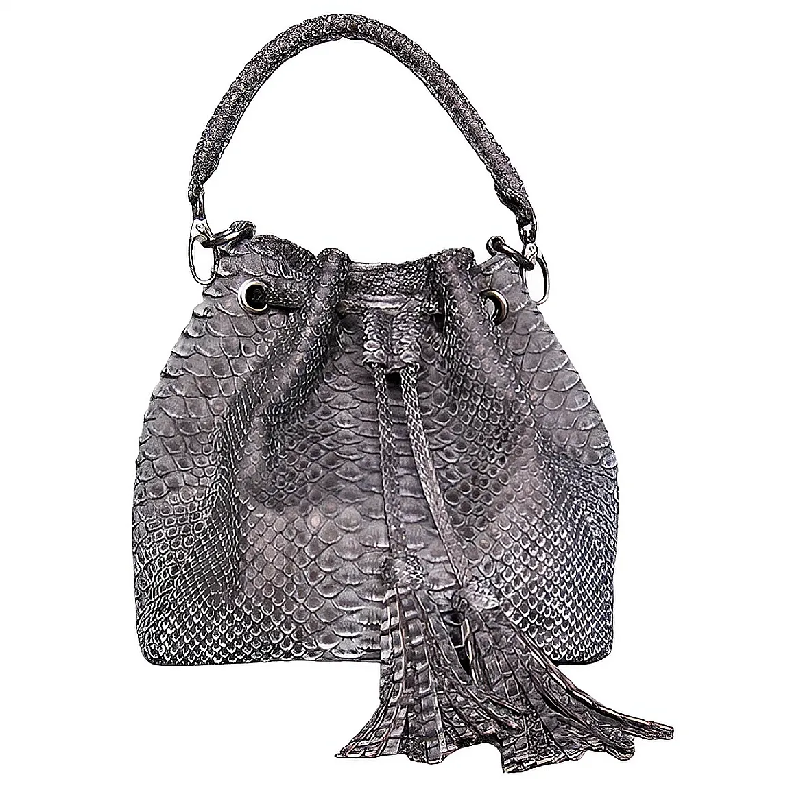 Grey Stonewashed Bucket Bag