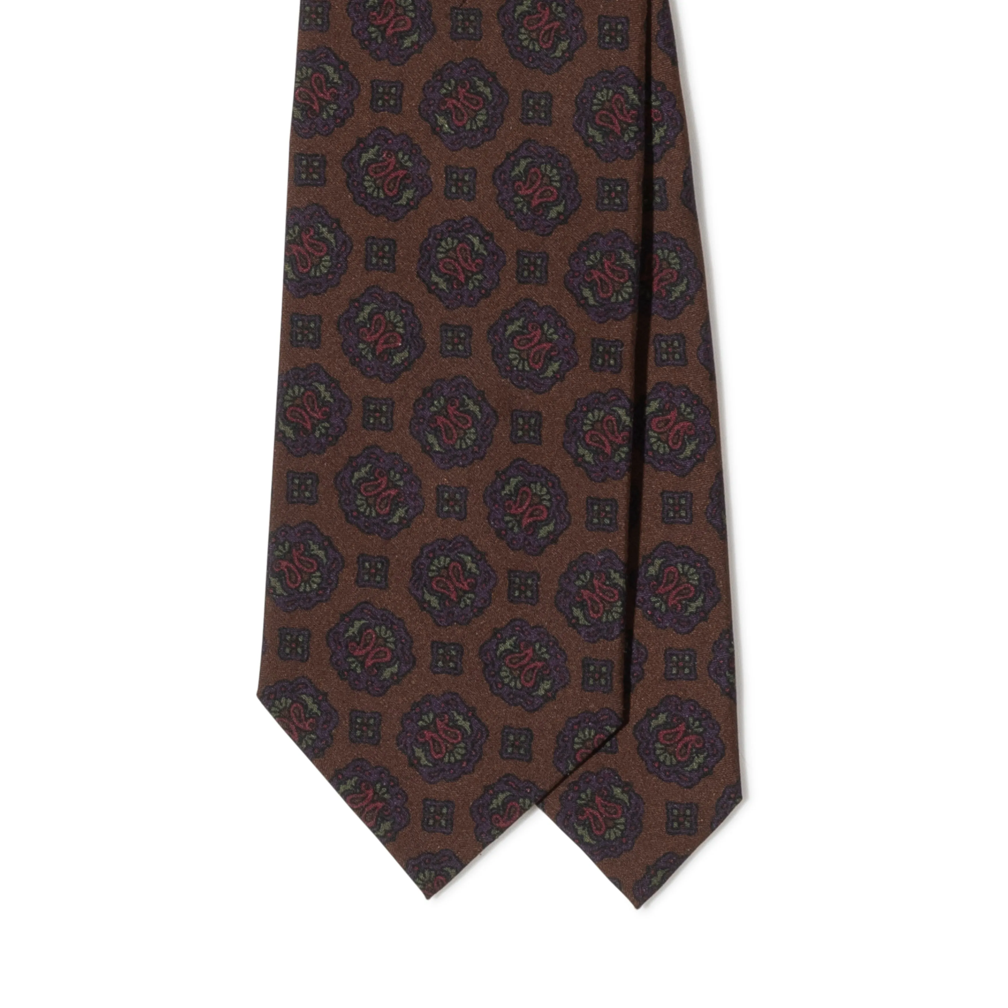 Habotai Silk Print Tipped Tie