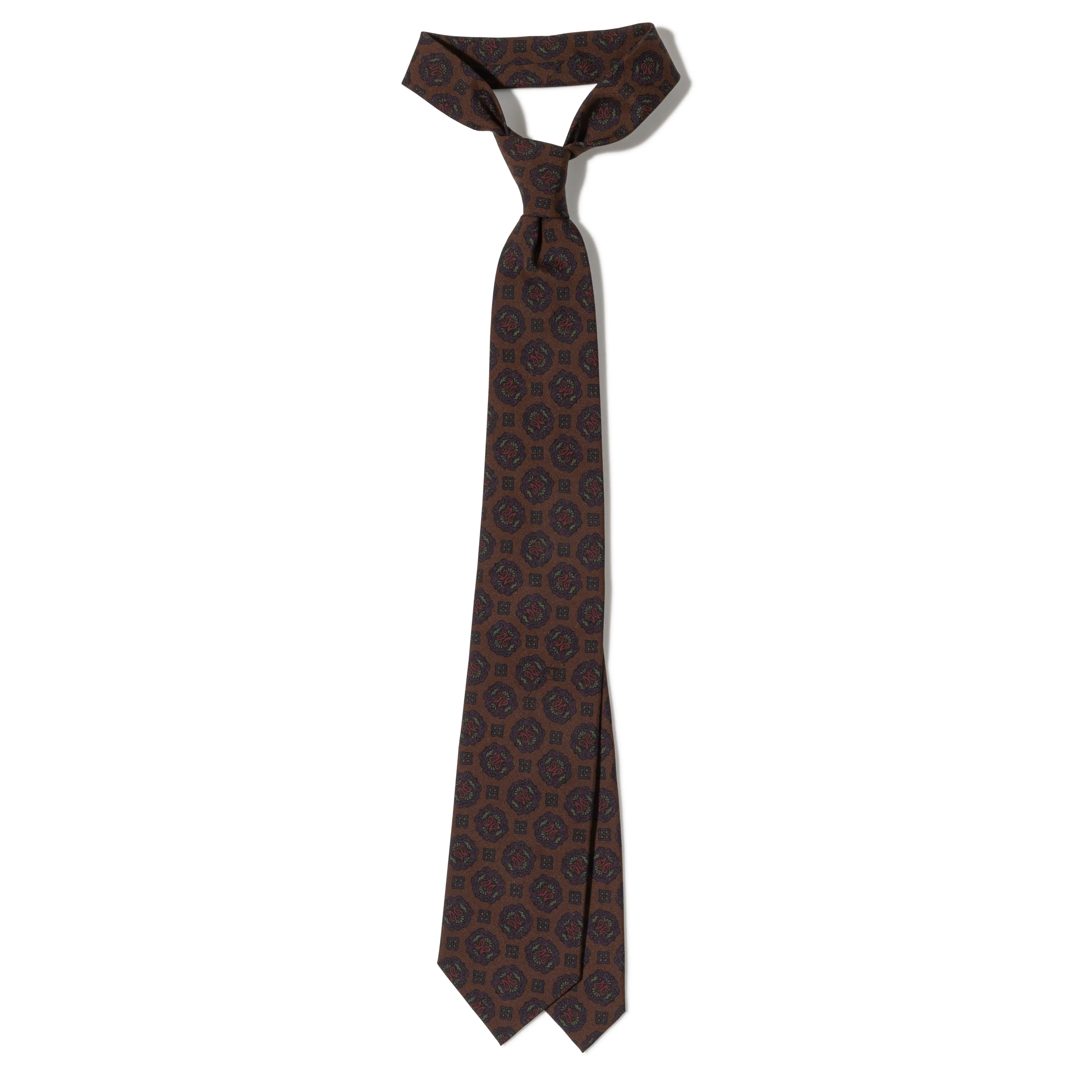 Habotai Silk Print Tipped Tie