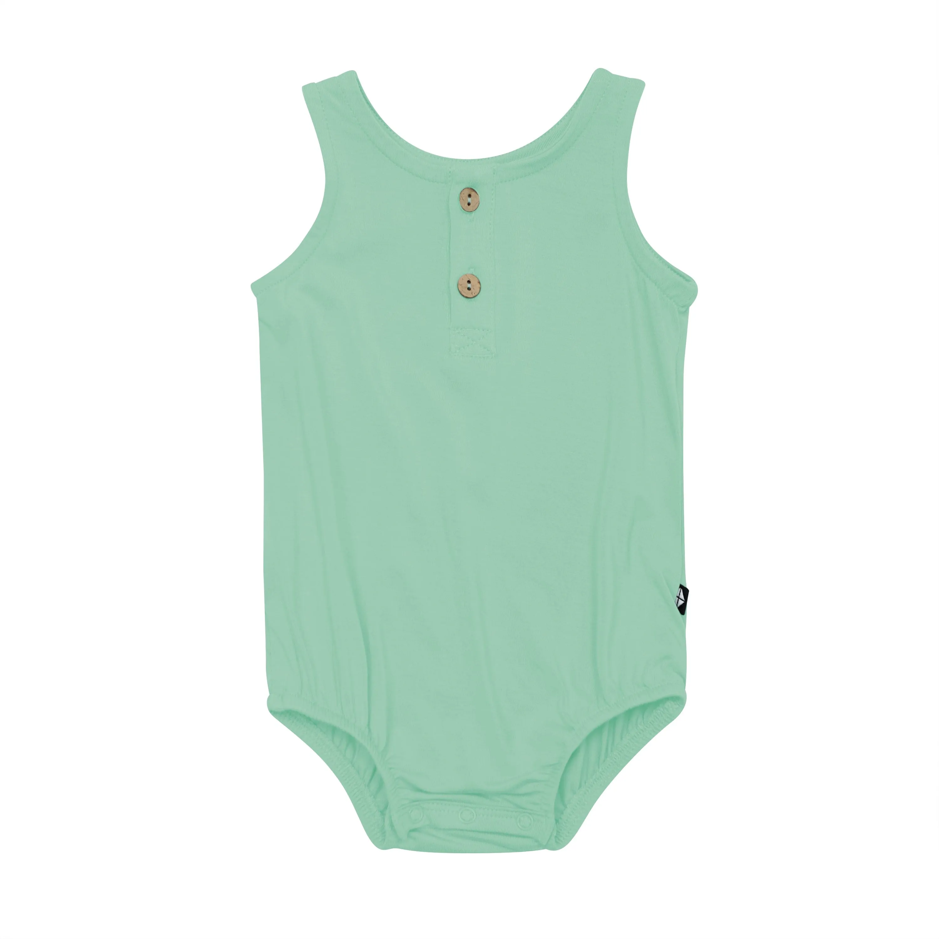 Henley Tank Bubble Romper in Wasabi