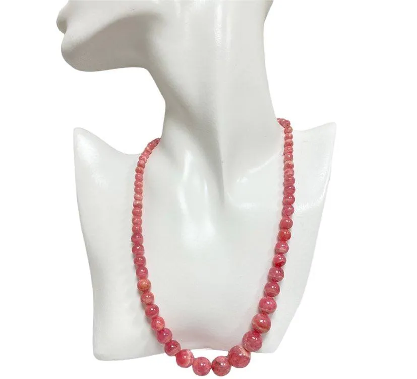 High Quality Beaded Rhodochrosite Necklace