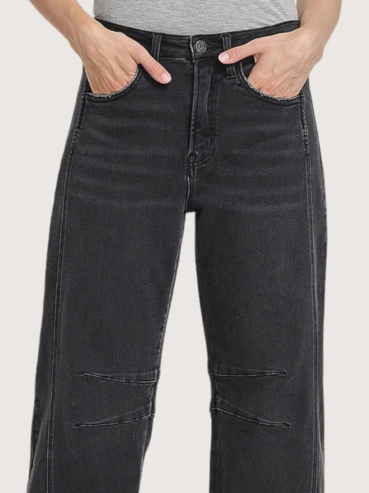 High Rise Barrel Denim