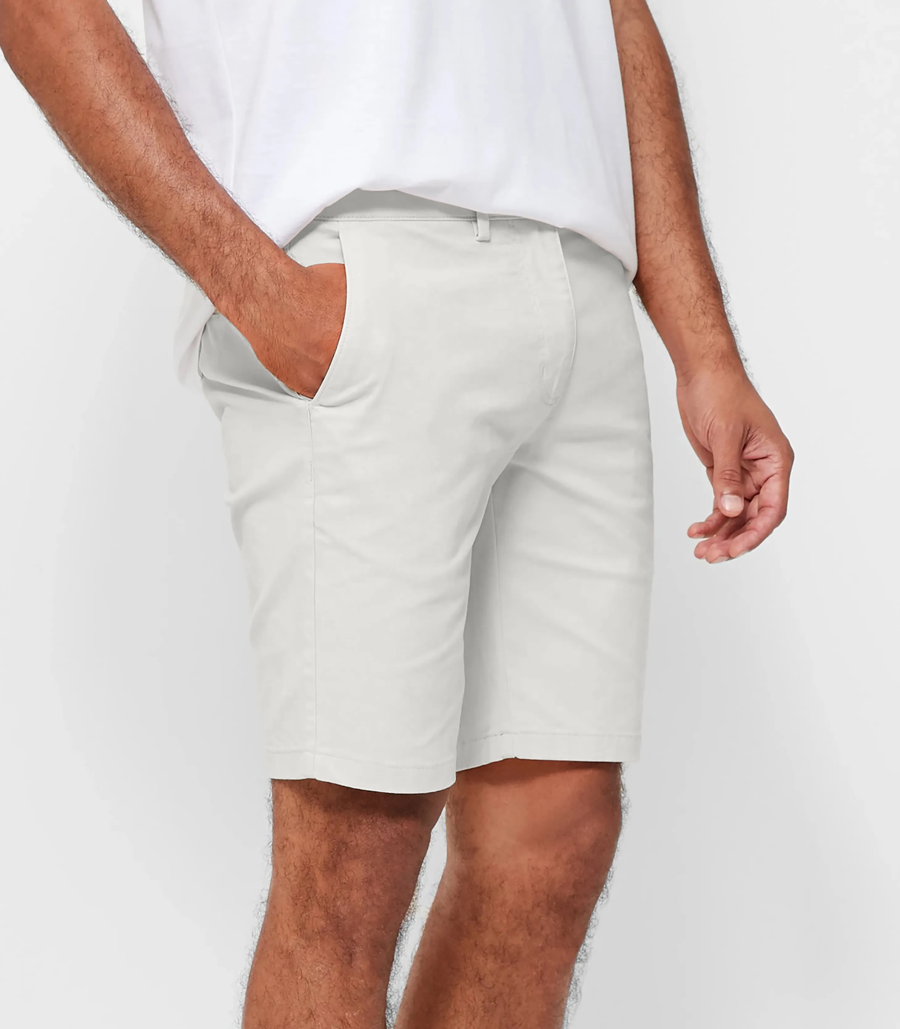 Hugo premium stretch chino short in White