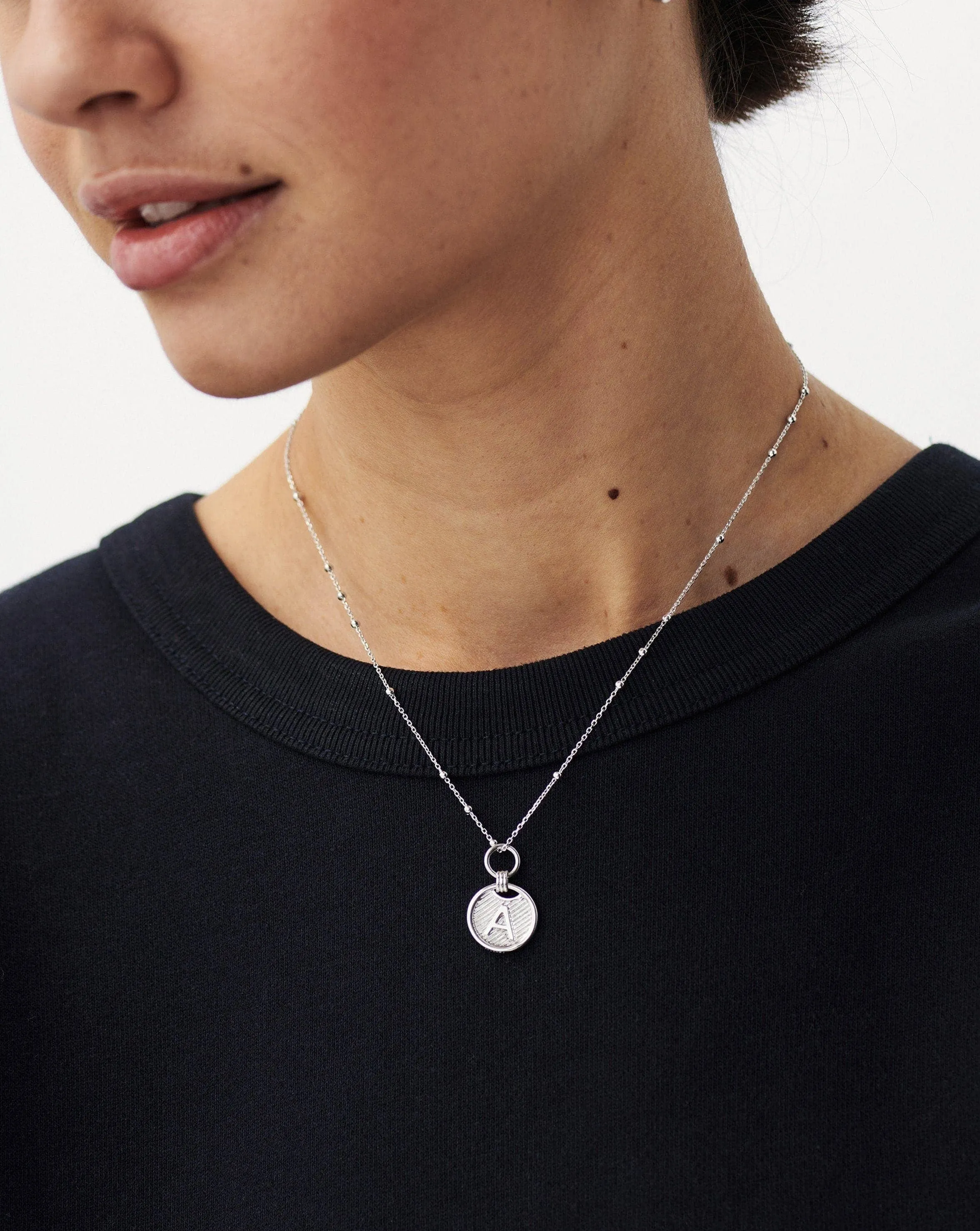 Initial Pendant Necklace - Initial A | Sterling Silver