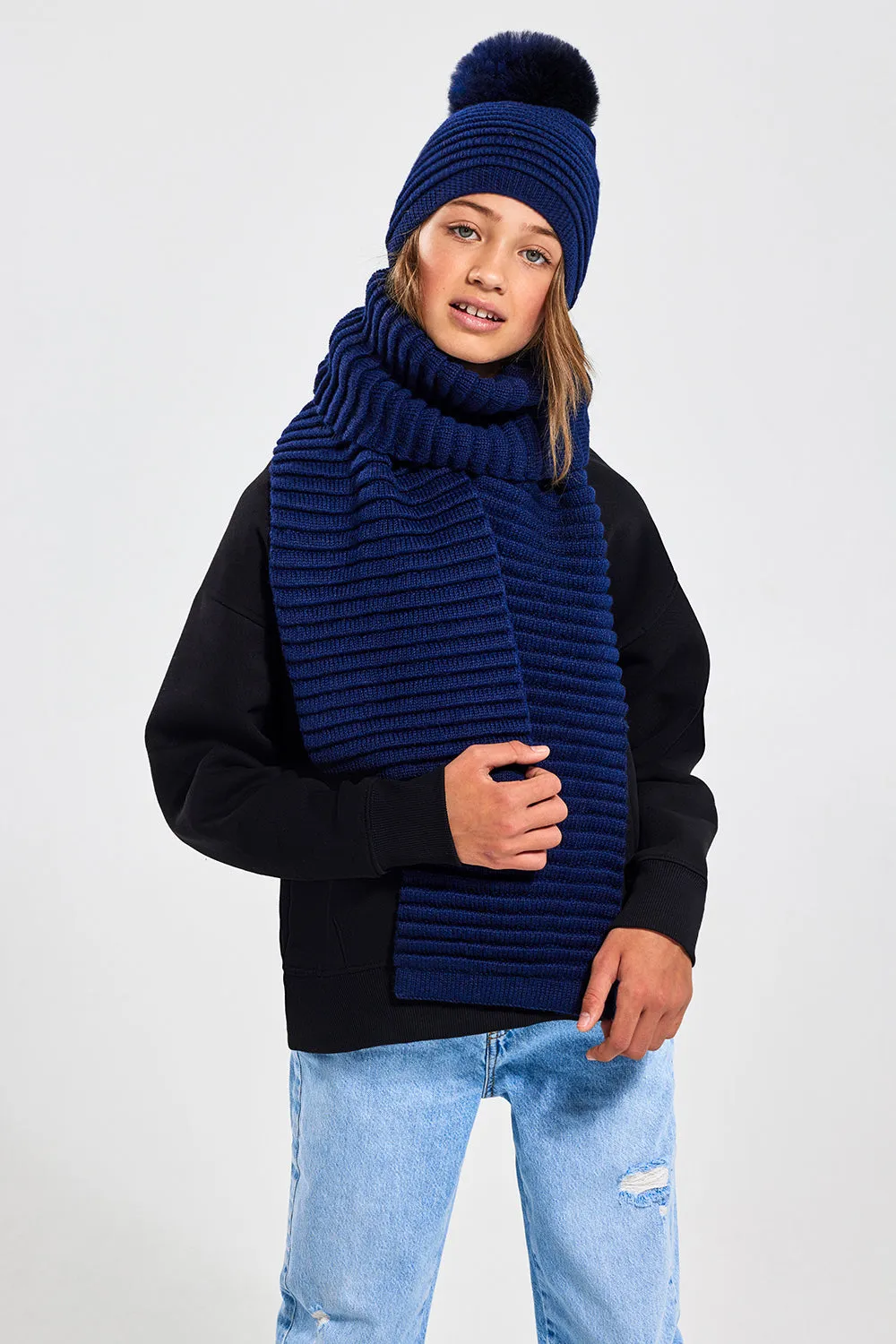 Kids (6-14 Years) Ribbed Scarf