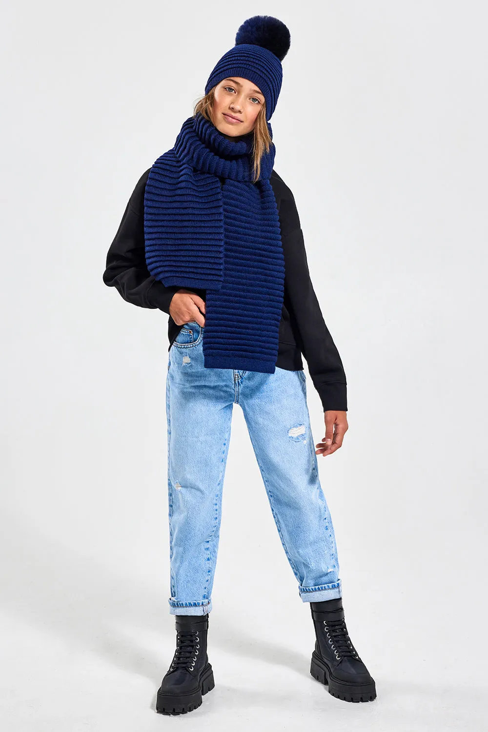 Kids (6-14 Years) Ribbed Scarf