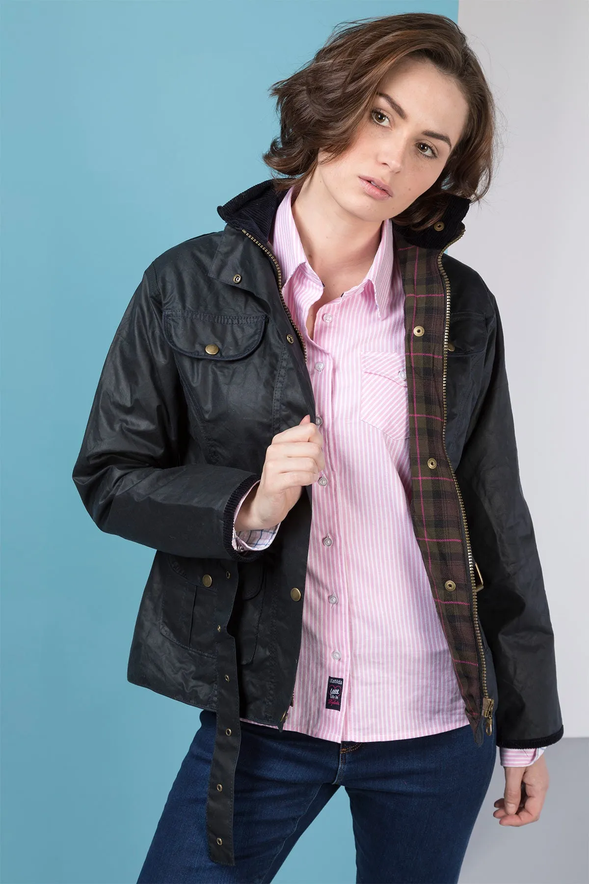 Ladies Belted Wax Jacket - Milly