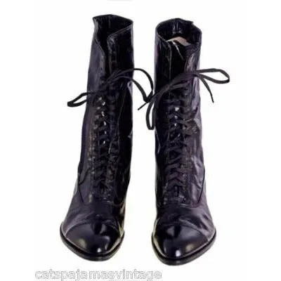 Ladies Black Victorian Kid Leather Boots Walk Over NIB#2  Size EU 36 US 6 NICE