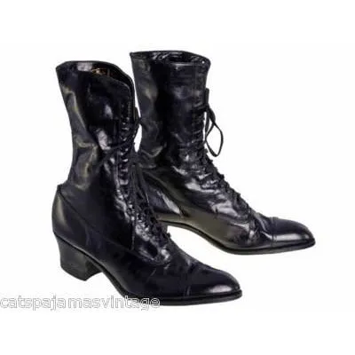 Ladies Black Victorian Kid Leather Boots Walk Over NIB#2  Size EU 36 US 6 NICE