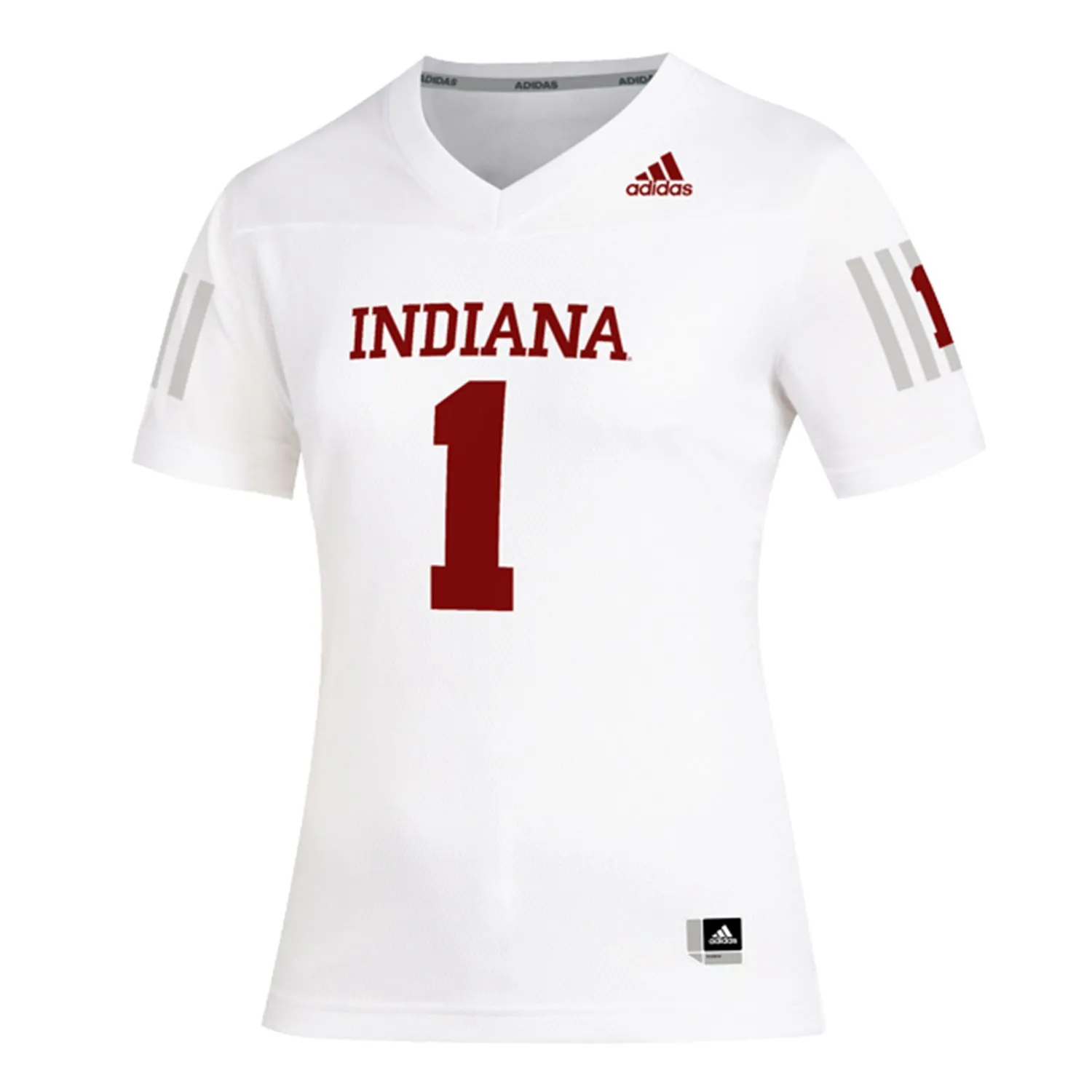 Ladies Indiana Hoosiers Adidas #1 Football White Jersey