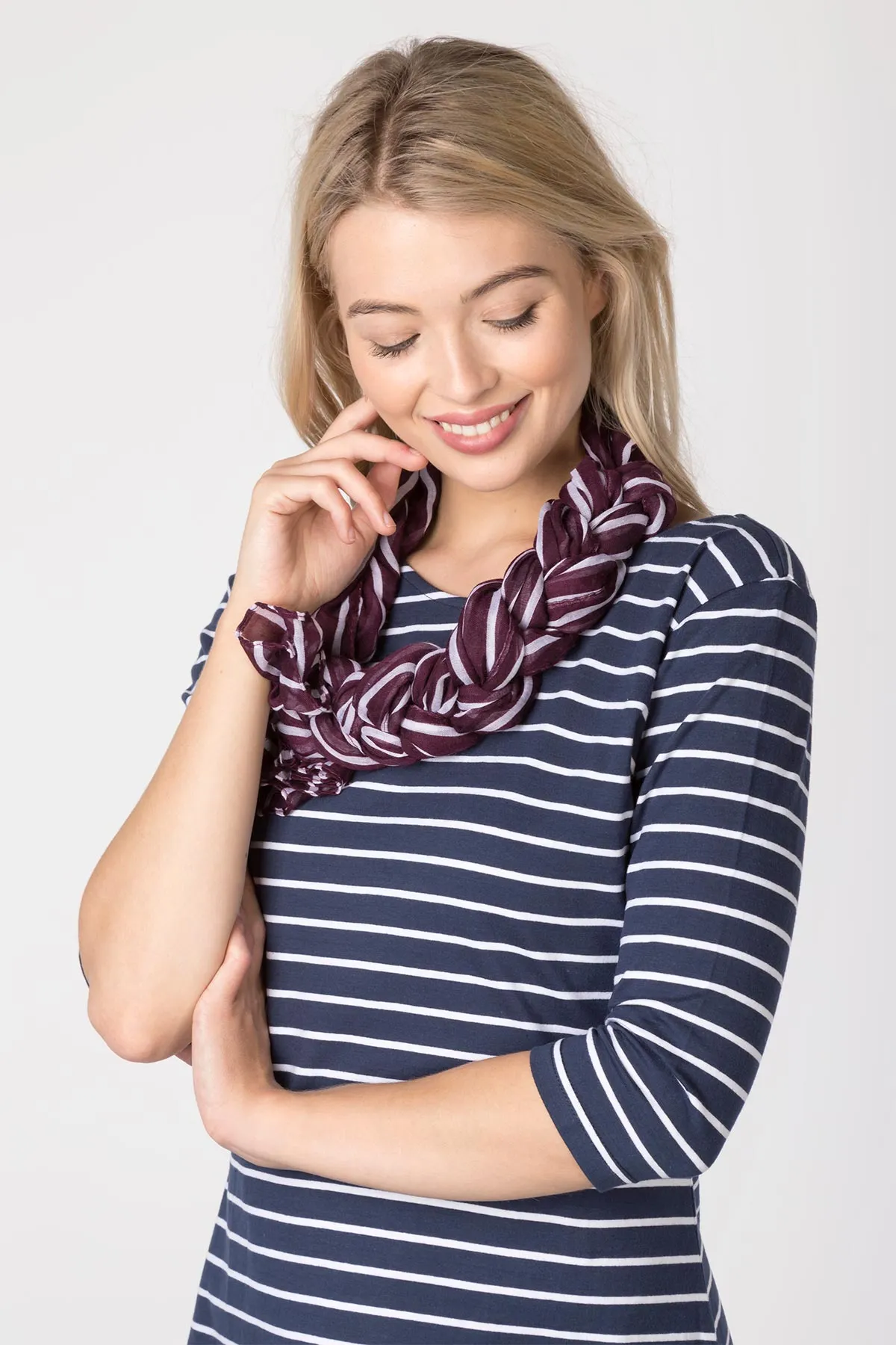 Ladies Striped Floaty Scarf