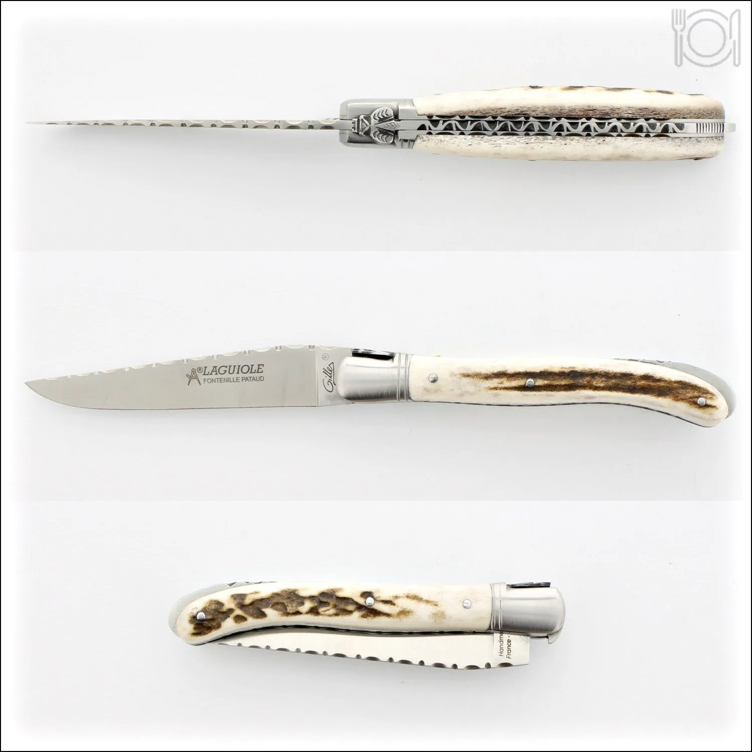 Laguiole Nature Guilloche Deer Stag Handle