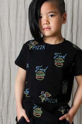 *Last Size* Tiny Tribe Food Tee - Black - Size 5yr