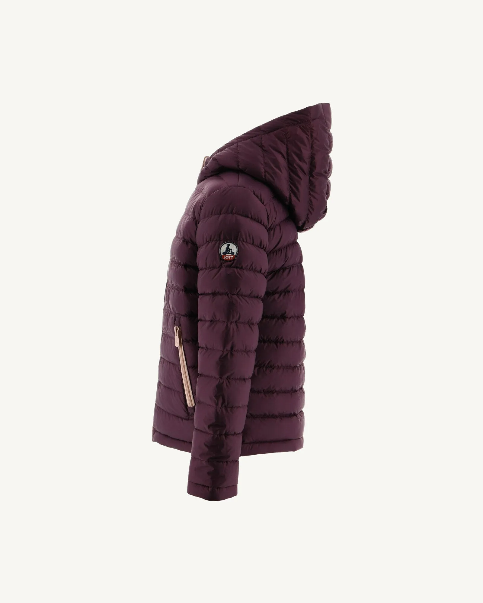 Light Pink/Aubergine Reversible Hooded Down Jacket Zurich