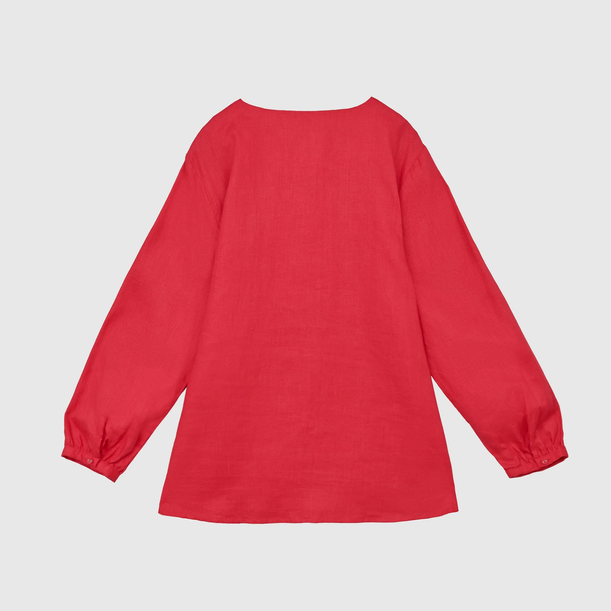 Linen Puffed Sleeve Top