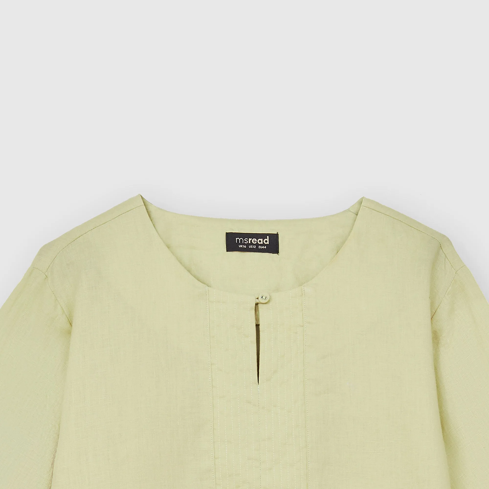 Linen Puffed Sleeve Top