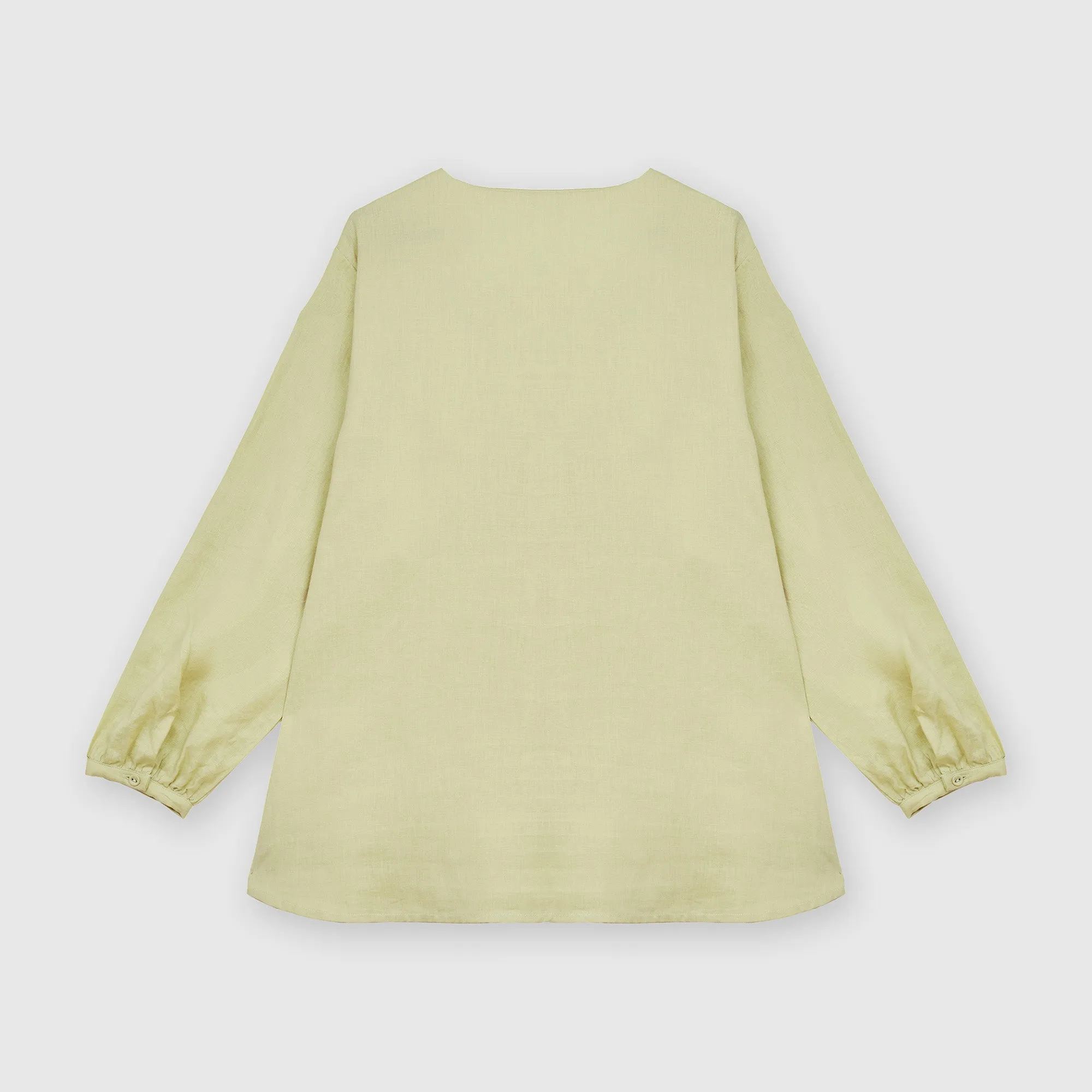 Linen Puffed Sleeve Top