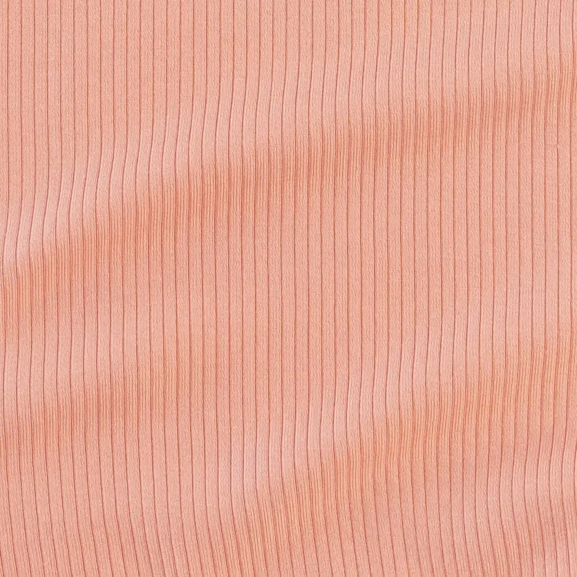 long sleeve crew neck pj set | peach quartz | modal skinny rib