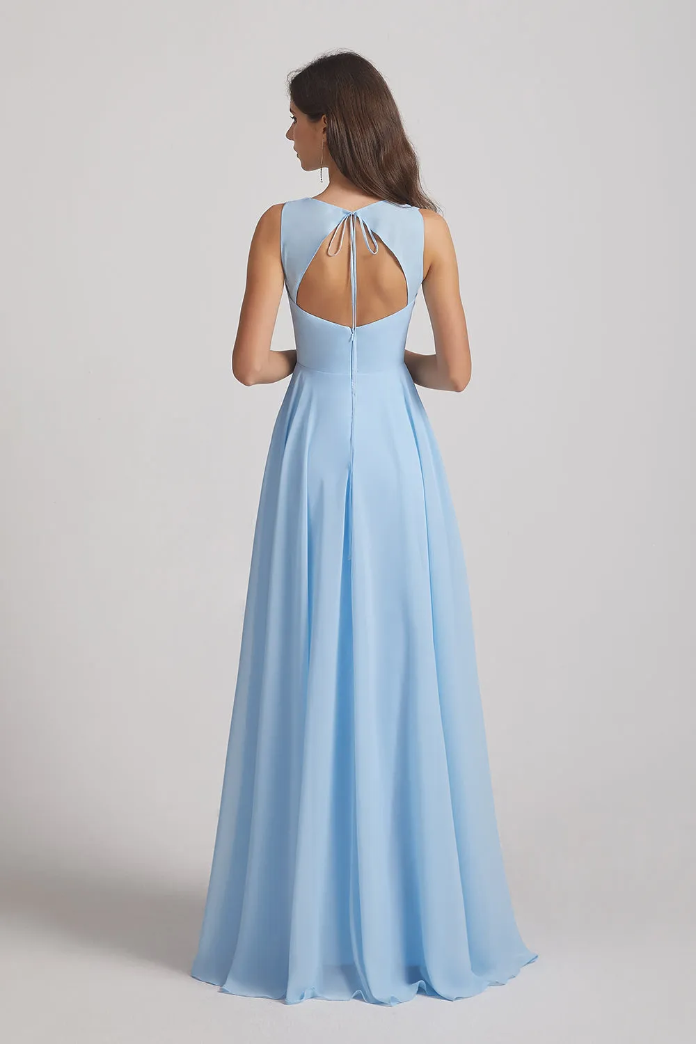 Long Sleeveless Open Back Chiffon Maxi Dresses (AF0087)