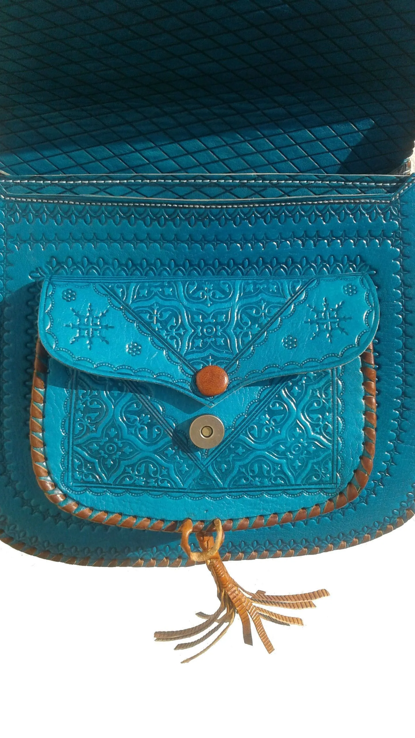 LSSAN Handbag - Large size - Turquoise - Square