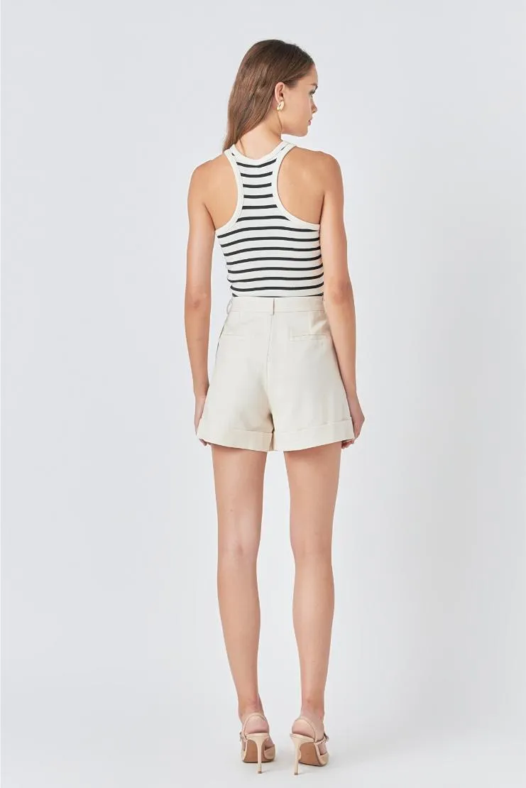 Lyla Linen Pintucked Shorts