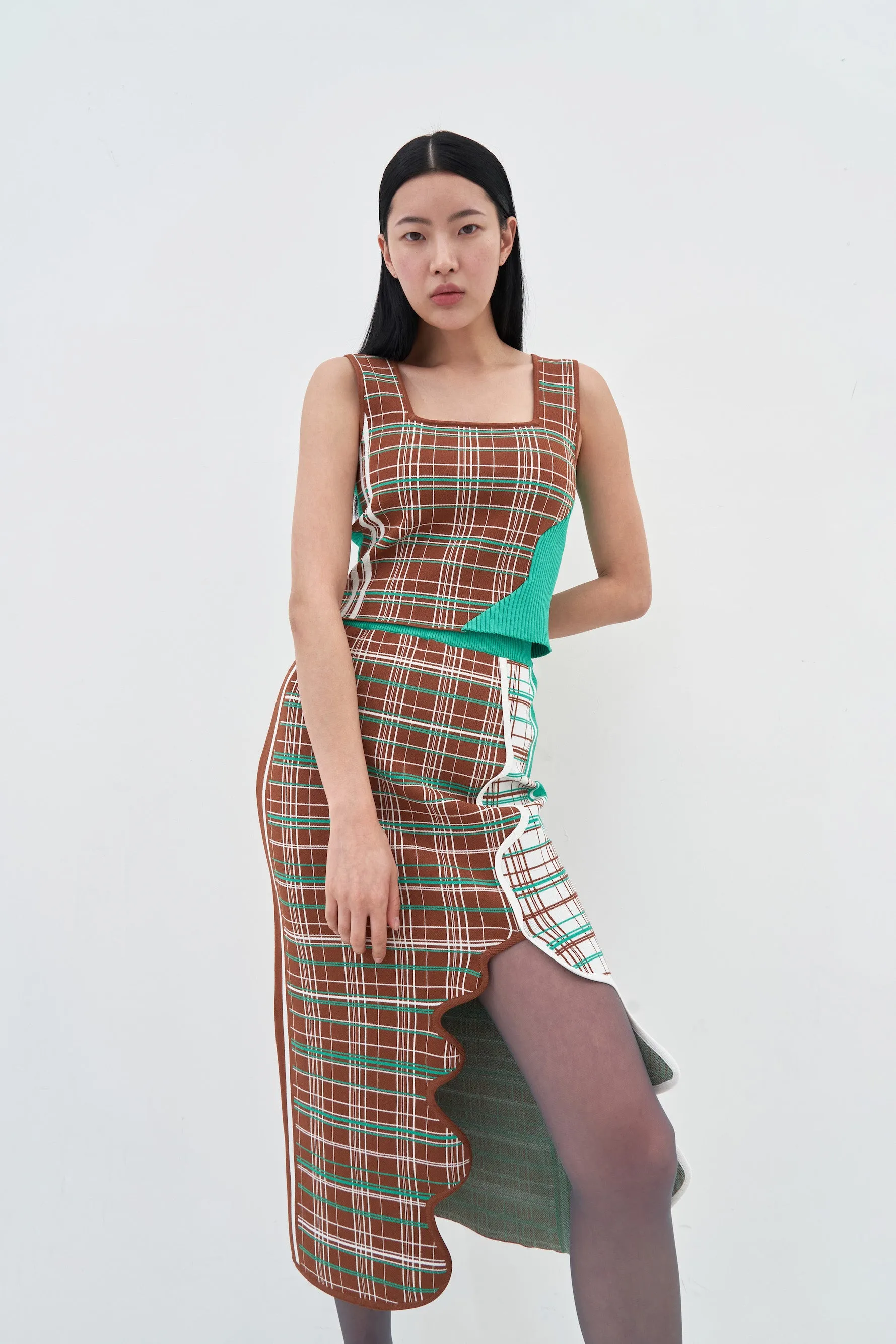 MAISIE ECO COLORBLOCKED MIDI SKIRT