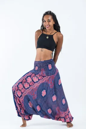 Mandala Elephant 2-in-1 Jumpsuit Elephant Pants in Blue