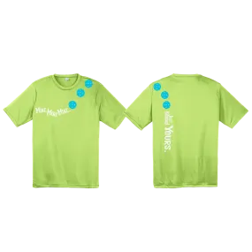 Mine JK Yours (Pickleball Colors Green Rainbow or Cyan) | Men's Short Sleeve Athletic Shirt | 100% Polyester