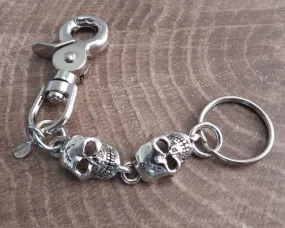 Monster Skull 2 Head Key Chain